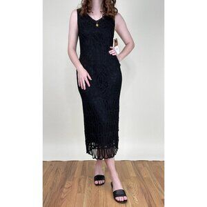 Vintage Lace Midi Dress Whimsigoth Dark Gothic Victorian Wedding Guest Formal